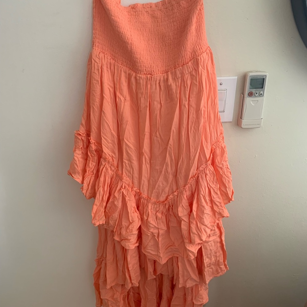 Strapless high low dress